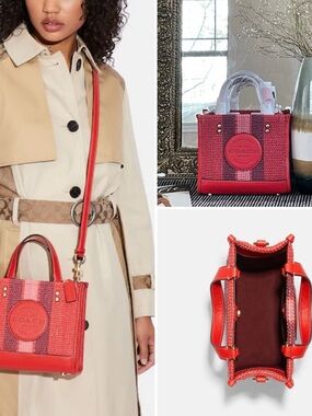 Coach Dempsey Tote 22 With Coach Patch in Miami Red